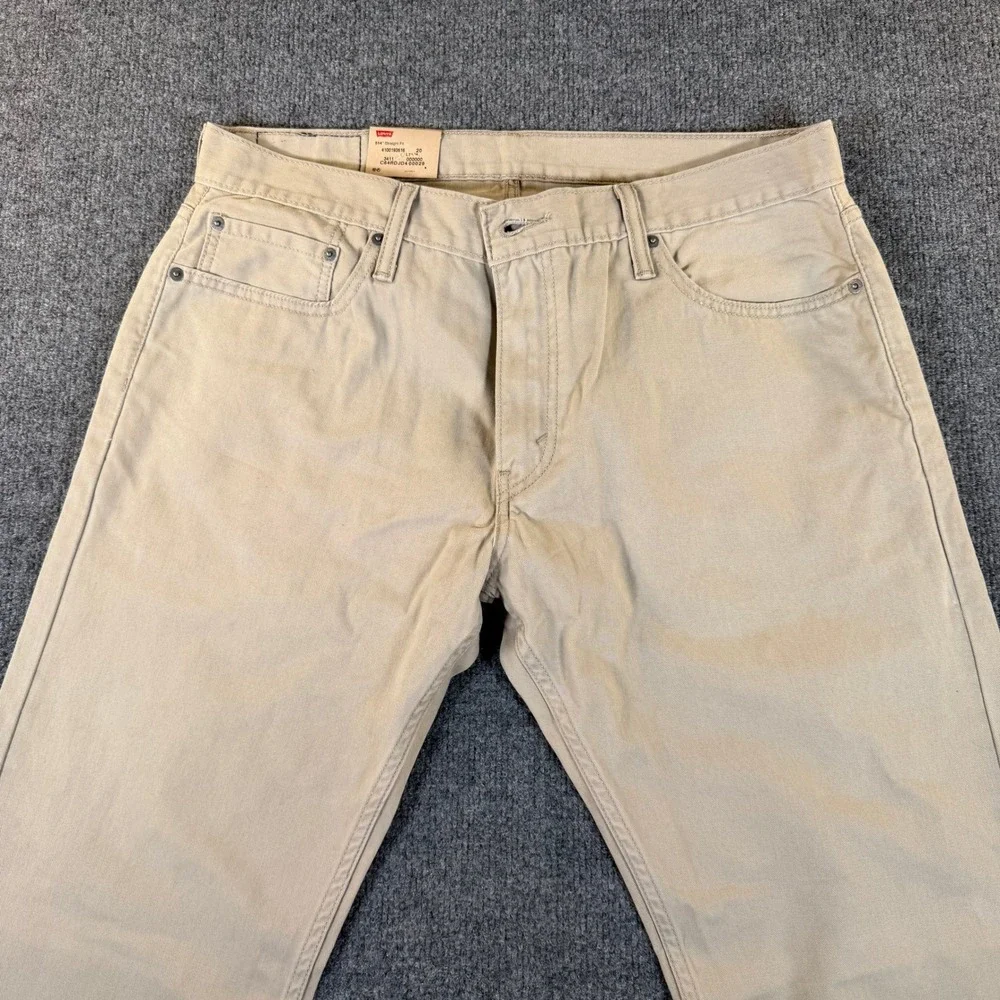 Levis 514 Straight Fit Mens Khaki Tan Cotton Twill Pants 36x34 NWT‎ 3303